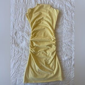 Good American Ruched Sleeveless Bodycon Dress – Yellow 💛